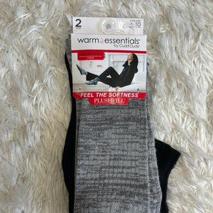 Warm Essentials Women's Socks Crew Ribbed 2pk Size 4-10